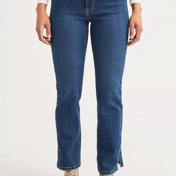 Παντελόνι τζιν με ανοίγματα σε denim medium blue χρώμα