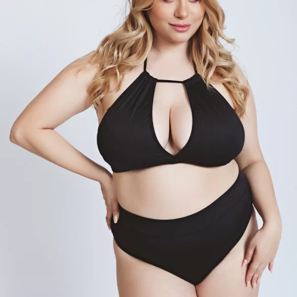 Bikini-top με δέσιμο κορδόνι σε μαύρο χρώμα