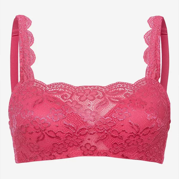 Bralette με δαντέλα σε φουξ χρώμα