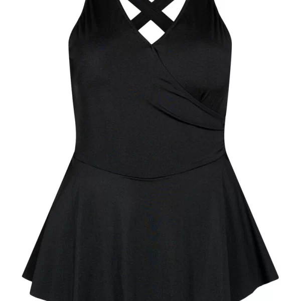 Μαγιό ολόσωμο φόρεμα σε μαύρο χρώμα