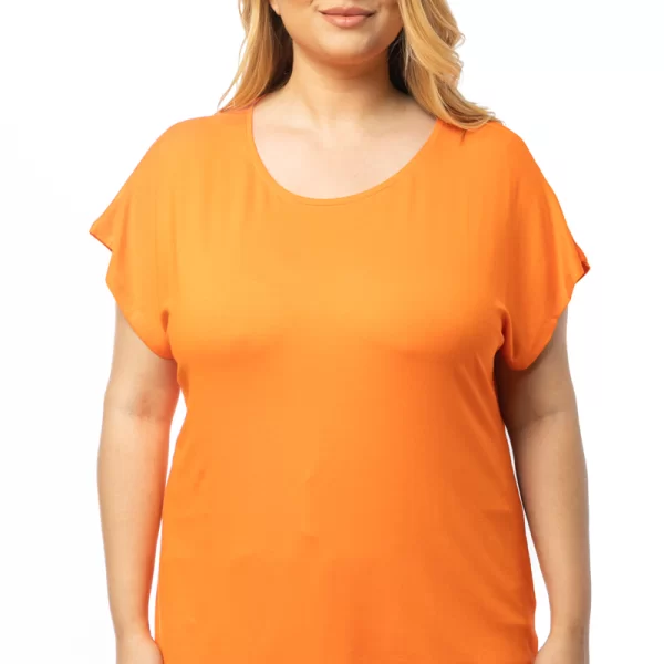 T-shirt με στρογγυλή λαιμόκοψη σε πορτοκαλί χρώμα