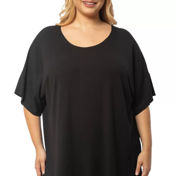 Κοντομάνικη τετράγωνη μπλούζα σε μαύρο χρώμα