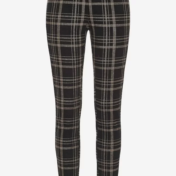 Καρό παντελόνι κολάν σε μαύρο/μπεζ χρώμα