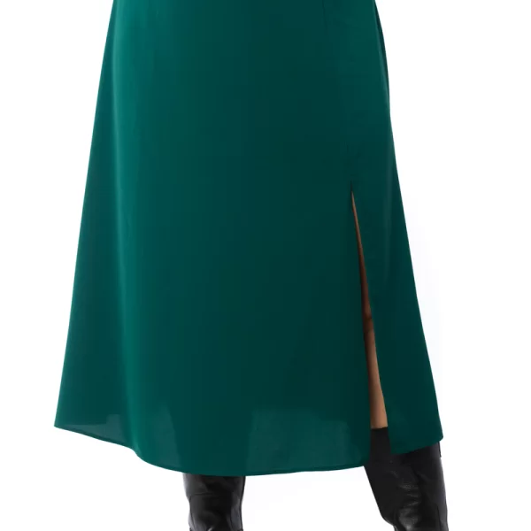 Maxi φούστα με άνοιγμα στο τελείωμα σε πράσινο χρώμα