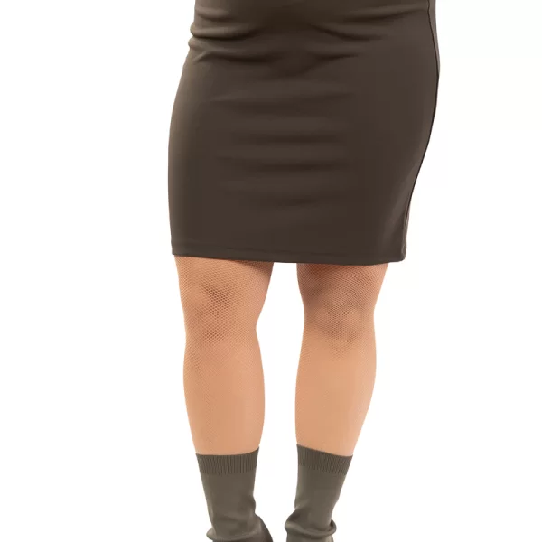 Midi scuba pencil φούστα σε λαδί χρώμα