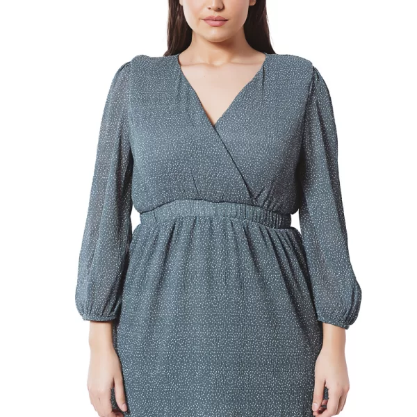 Mini κρουαζέ πουά φόρεμα σε πράσινο χρώμα