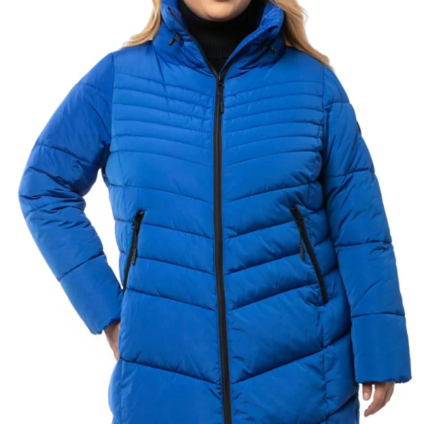 Puffer μπουφάν με ψηλό λαιμό σε ρουά χρώμα