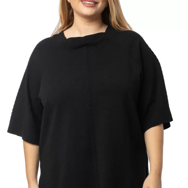 Πλεκτή extra soft μπλούζα με τετράγωνη λαιμόκοψη σε μαύρο χρώμα