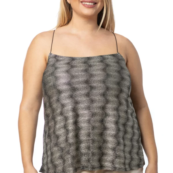 Τοπ με spaggeti τιράντες και λούρεξ σε χρυσό χρώμα