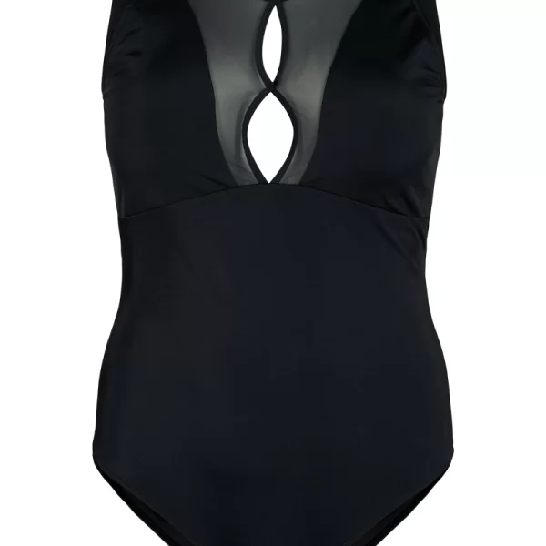 Ολόσωμο μαγιό με c-throu και keyhole σε μαύρο χρώμα