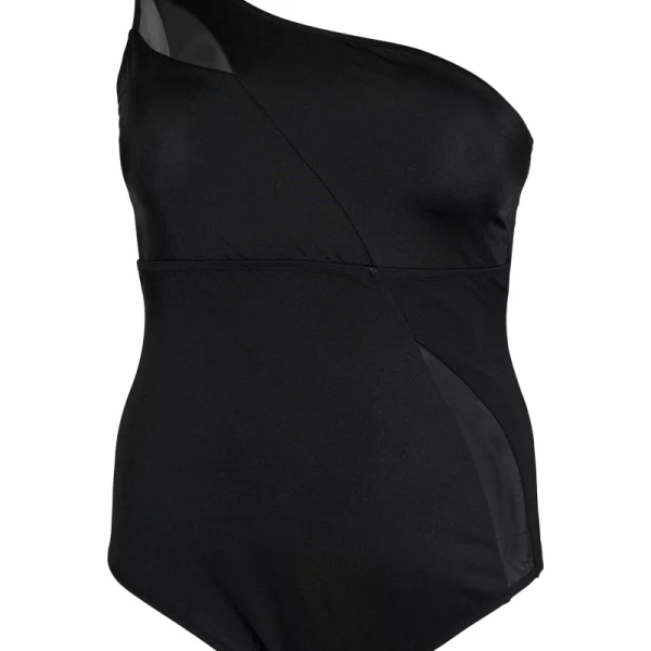 Ολόσωμο μαγιό με έναν ώμο σε μαύρο χρώμα