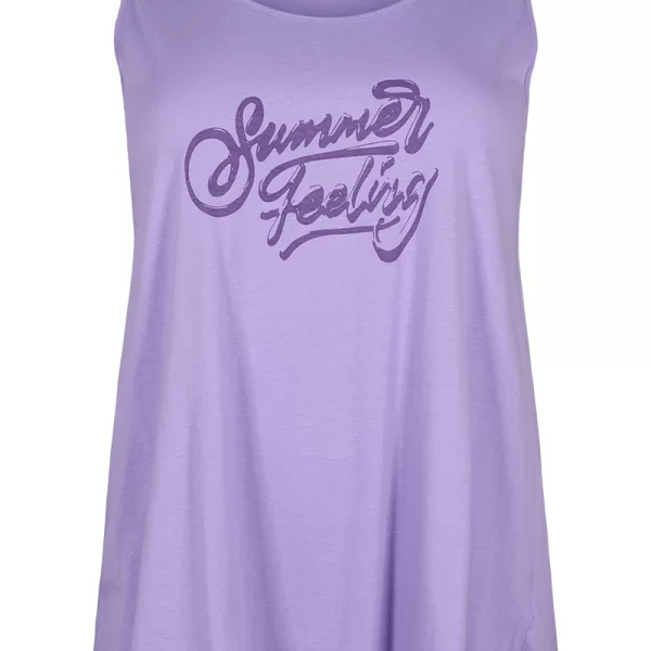 Αμάνικη μπλούζα με τύπωμα 'summer feeling' σε λιλά χρώμα