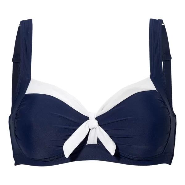 Μπλε μαγιό top με λευκό φιογκάκι