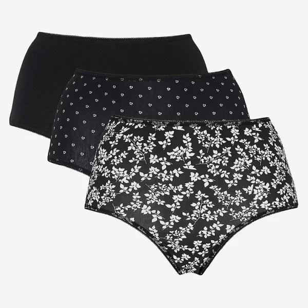 Εσώρουχο σλιπ ψηλόμεσο σε λευκό/μαύρο χρώμα (2+1)