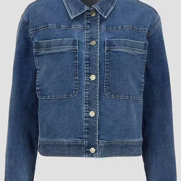 Jean jacket με τσέπες μπροστά σε denim blue χρώμα