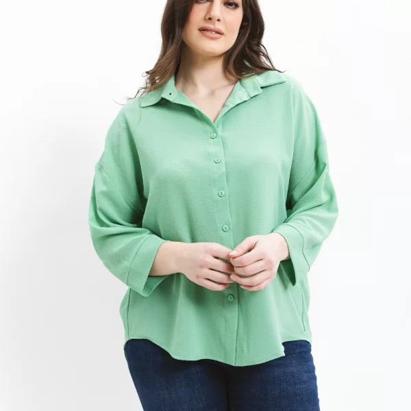 Hi-lo πουκάμισο στο χρώμα της μέντας