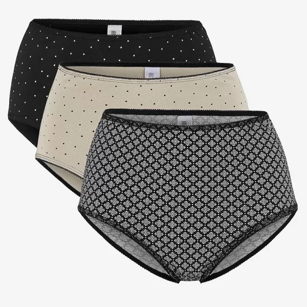 Εσώρουχο σλιπ ψηλόμεσο σε μαύρο/μπεζ χρώμα (2+1)