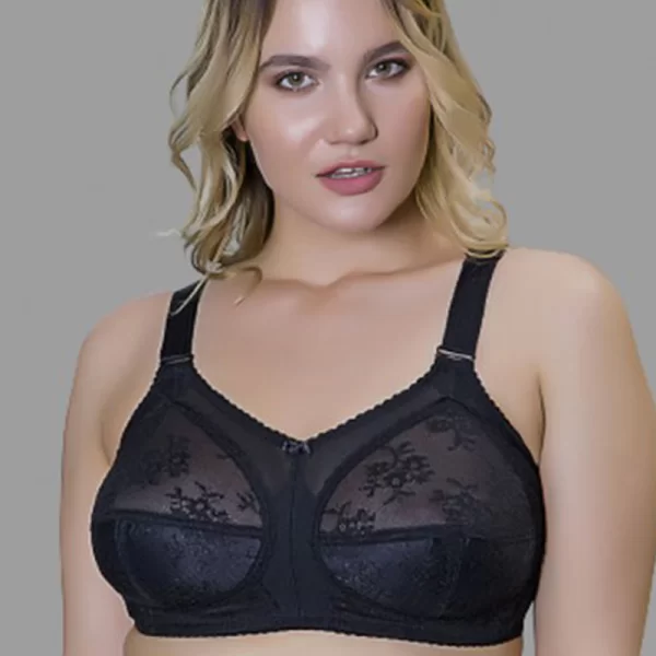 Σουτιέν μαλακό με δαντέλα σε μαύρο χρώμα