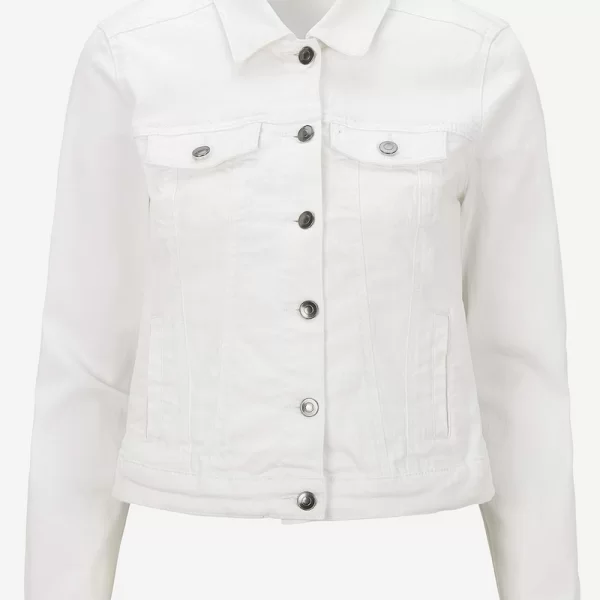 Jean Jacket με τσέπες μπροστά σε denim white χρώμα