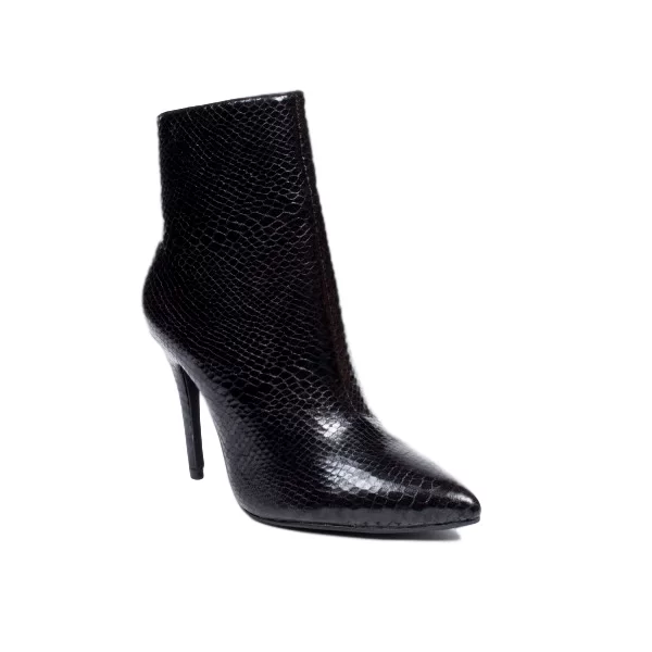 Γυναικεία μποτάκια φίδι με μύτη - Μαύρα 0786-black