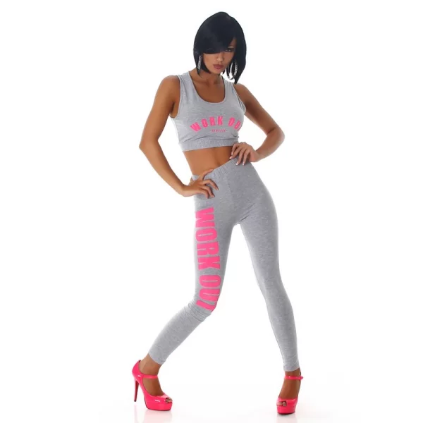 6842 LX Σετ κολάν με κοντό τοπ-Γκρι