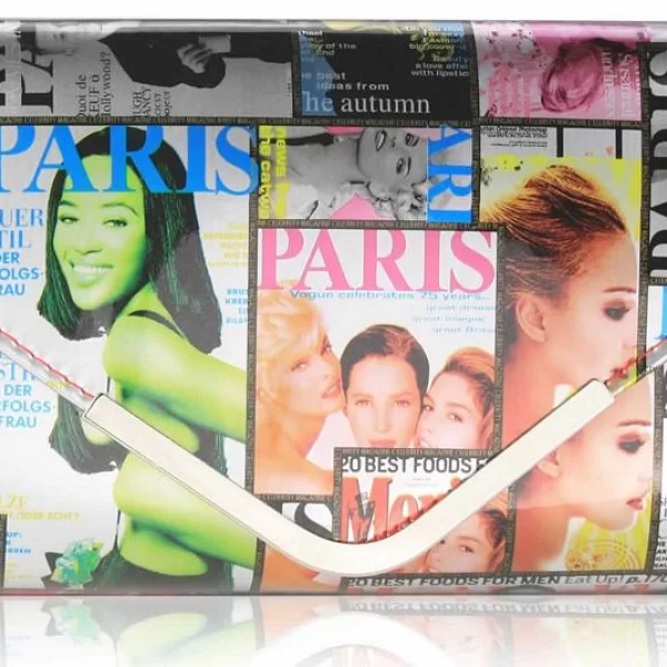 1183 LS Τσαντάκι φάκελος Magazine LSE00249 - Ασημί-Ασημί