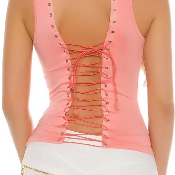 41704 FS Τοπ με κορδόνια στην πλάτη - Κοραλί-Κοραλί