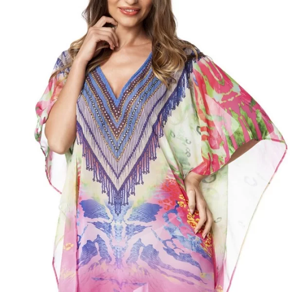 Αέρινη τουνίκ με στρας - Ροζ 8599-Ροζ