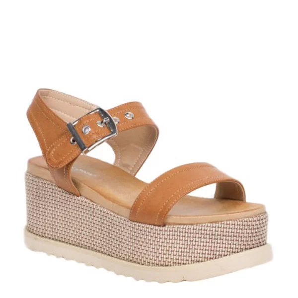 Γυναικείες χαμηλές πλατφόρμες - Καφέ 0751-Καφε