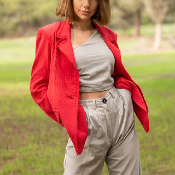 Sun Sea & Roses – Charis Blazer Red