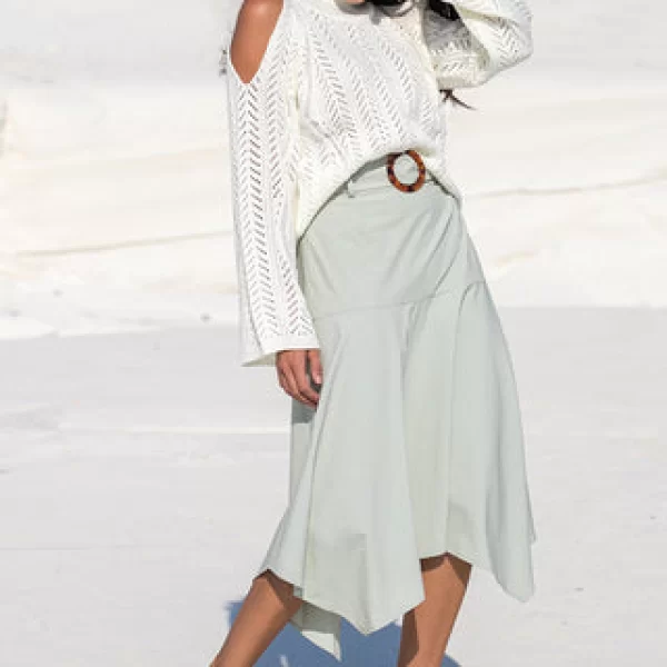 Queencii – Giorgia Asymmetrical Skirt Mint