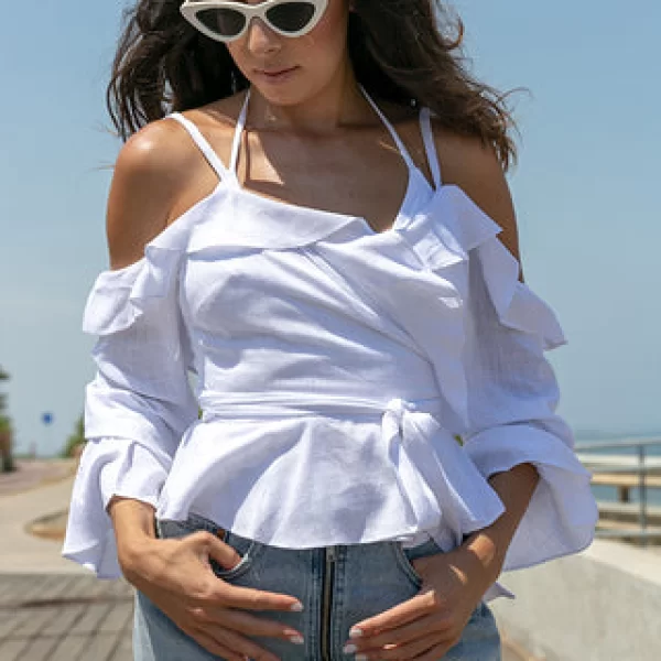 Runaway - Hunter Wrap Top White
