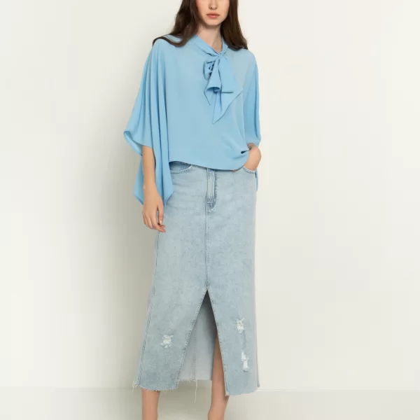Oversized μπλούζα με κορδέλα - ΣΙΕΛ