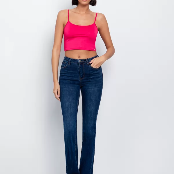 Mid rise τζιν καμπάνα - ΣΚΟΥΡΟ ΜΠΛΕ