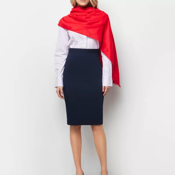 Office φούστα pencil - ΜΠΛΕ NAVY