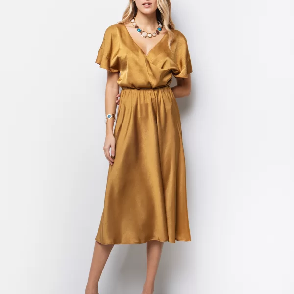 Σατινέ midi φούστα - ΧΡΥΣΟ