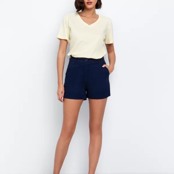 Βαμβακερό σορτς με τσέπες - ΜΠΛΕ NAVY