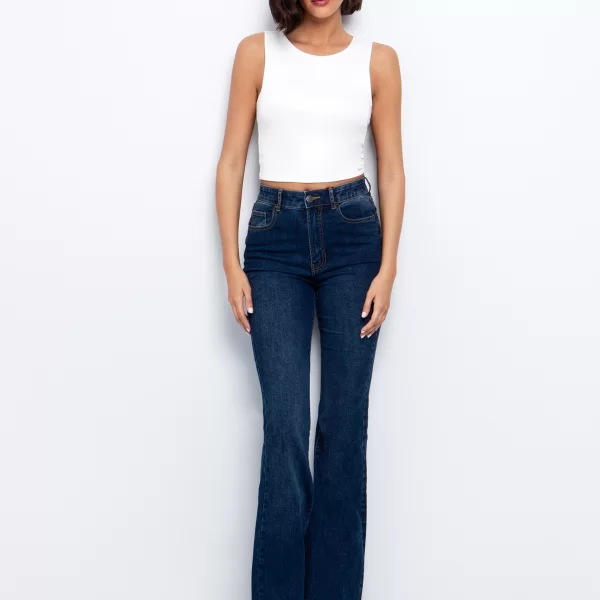 High rise τζιν flare - ΣΚΟΥΡΟ ΜΠΛΕ