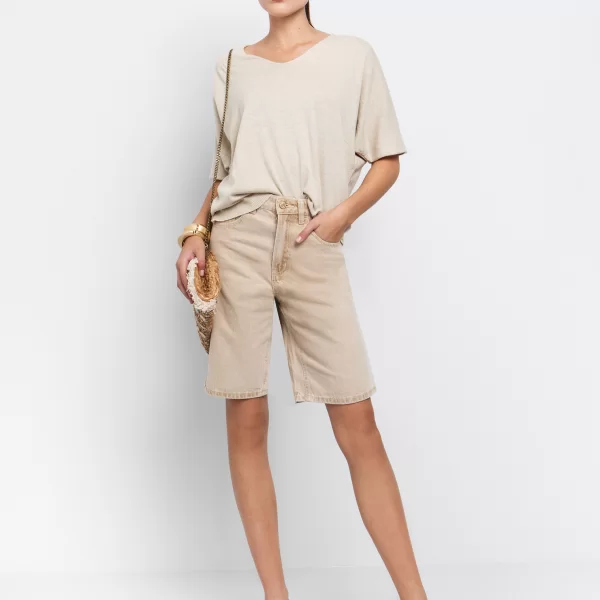 Beige βερμούδα τζιν - ΜΠΕΖ