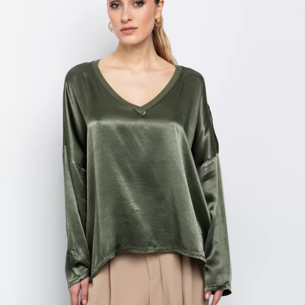 Σατινέ τοπ σε ριχτή γραμμή - ΧΑΚΙ