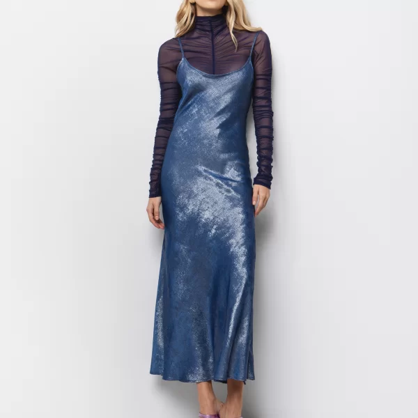 Lingerie φόρεμα foil - ΜΠΛΕ