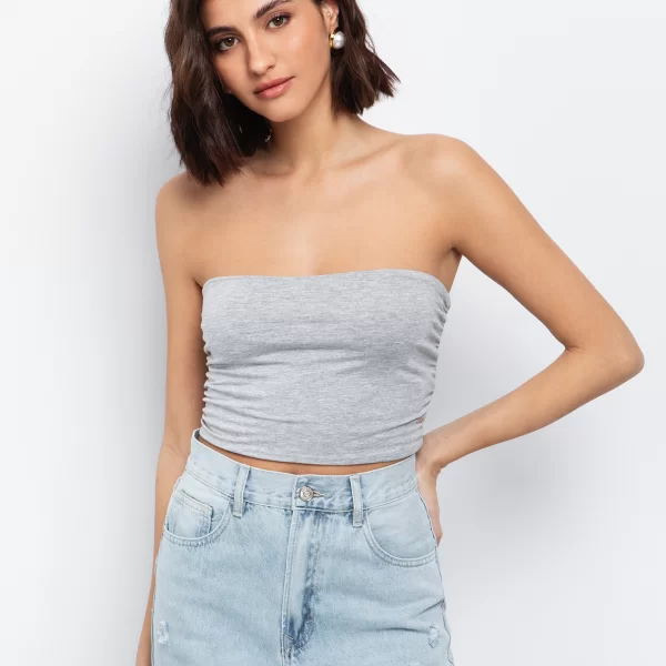 Basic τοπ στράπλες - ΜΕΛΑΝΖΕ ΓΚΡΙ