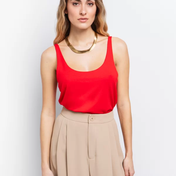 Viscose τοπ με τιράντες - ΚΟΚΚΙΝΟ