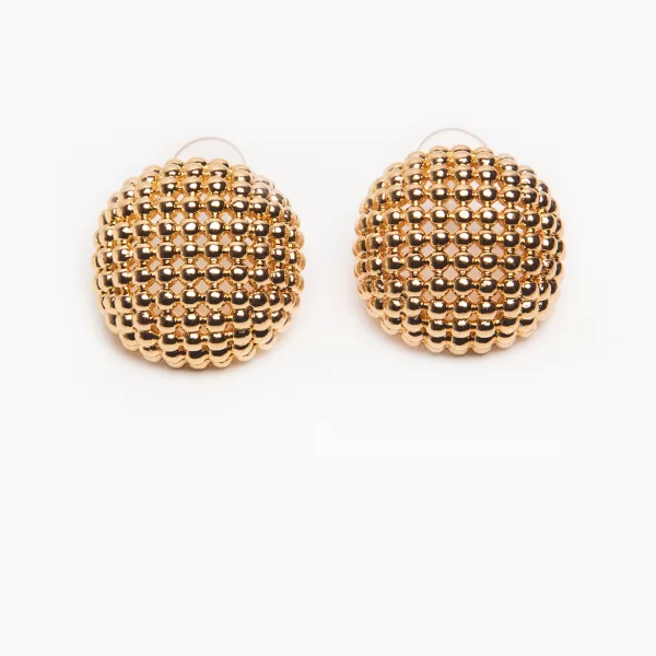 Σκουλαρίκια διάτρητα κουμπιά - ΧΡΥΣΟ