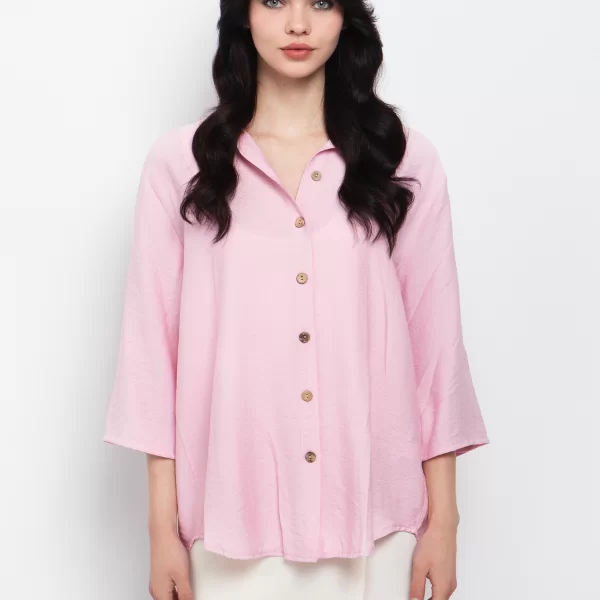 Mακρύ πουκάμισο σε ριχτή γραμμή - ΡΟΖ