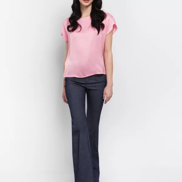 Σατινέ μπλούζα - ΡΟΖ