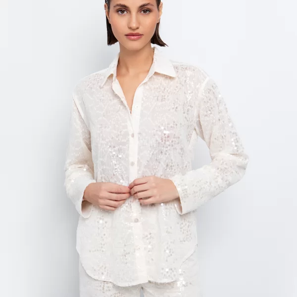 Πουκάμισο με παγιέτες - ΥΠΟΛΕΥΚΟ