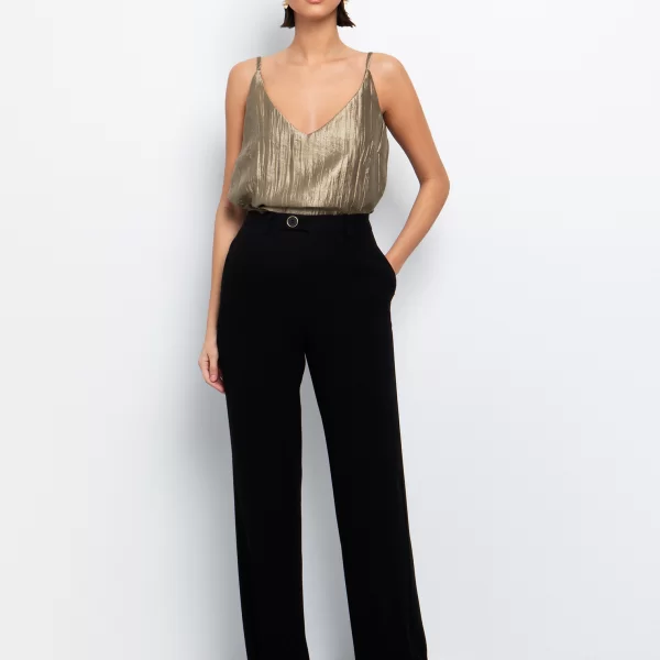 Office παντελόνι σε ίσια γραμμή - ΜΑΥΡΟ