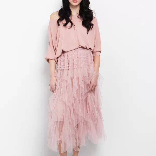 Oversized μπλούζα πλεκτή - ΡΟΖ