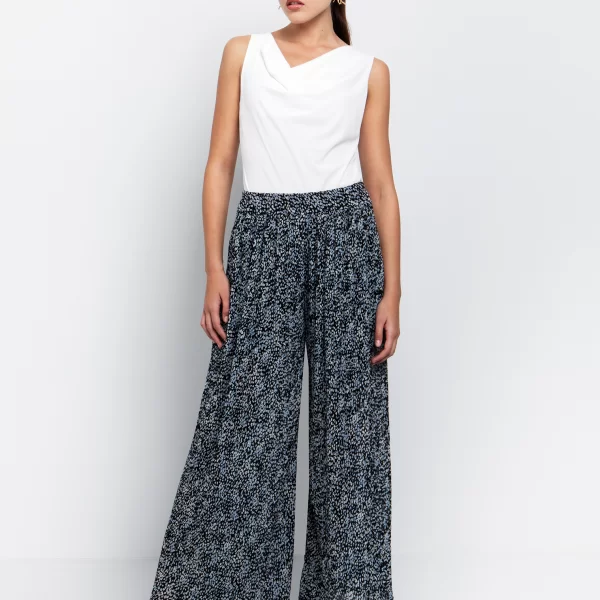 Εμπριμέ παντελόνα πλισέ - ΦΛΟΡΑΛ